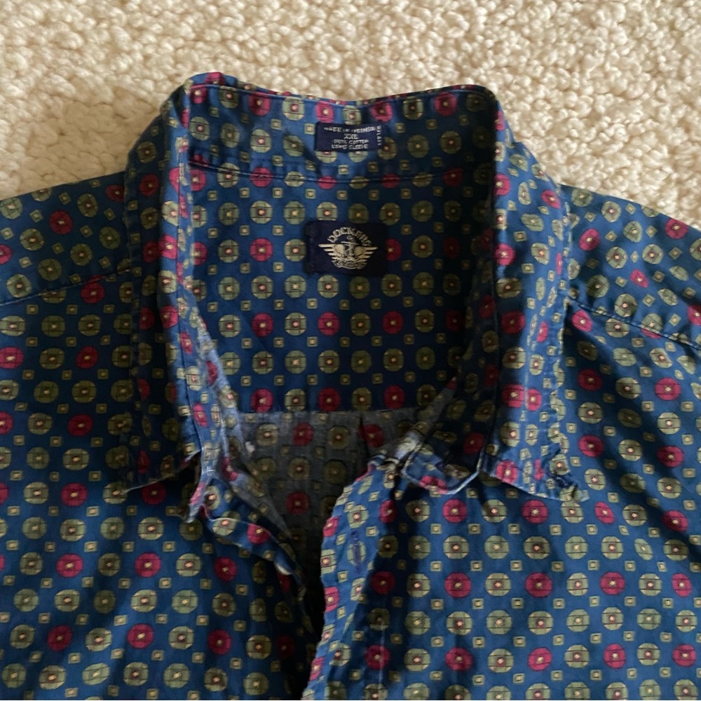 Men's Blue Patterned Shirt